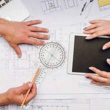 Goniómetro de plástico transparente de 360 grados, regla de ángulo de la columna vertebral para medición corporal - Transparente - Ver 3