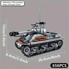 536 piezas Conjunto de bloques de construcción de modelo de tanque, decoración de modelo realista detallada, tanque para mayores de 14 años, automóvil, bloques de construcción de vehículo de ingeniería para decoración de escritorio, rompecabezas 3D hecho a mano, ideal para juego creativo, aprendizaje y regalo para amigos y familiares. Regalo de cumpleaños/Halloween/Navidad, empacado