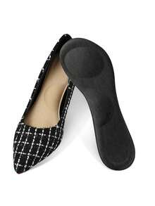 1 Pair Women's Sweat-Absorbent Anti-Slip Trimmable Breathable 3/4 Insole Shoe Pads - Black - View 7