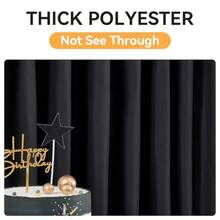 20x10FT Black Backdrop Curtains For Party 4 Panels 5x10FT Thick Polyester Backdrop Drapes Wrinkle Resistant Photography Background Drapes For Wedding Birthday Home Decoration - 黑色 - 查看 3