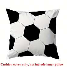 1pc Football Theme Throw Pillow Cover, 17.7x17.7 Inches - Soft Peach Velvet Polyester, Zippered, Machine Washable, Suitable For Home And Office Decor, No Pillow Insert