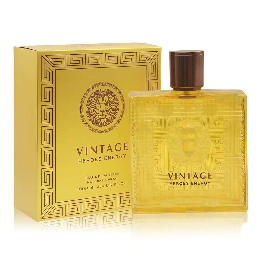 VINTAGE HEROES ENERGY Eau De Parfum - 100ml Vaporizador Natural | Brillo ámbar y especias | Libera el encanto masculino atemporal. - Fresco - Ver 1