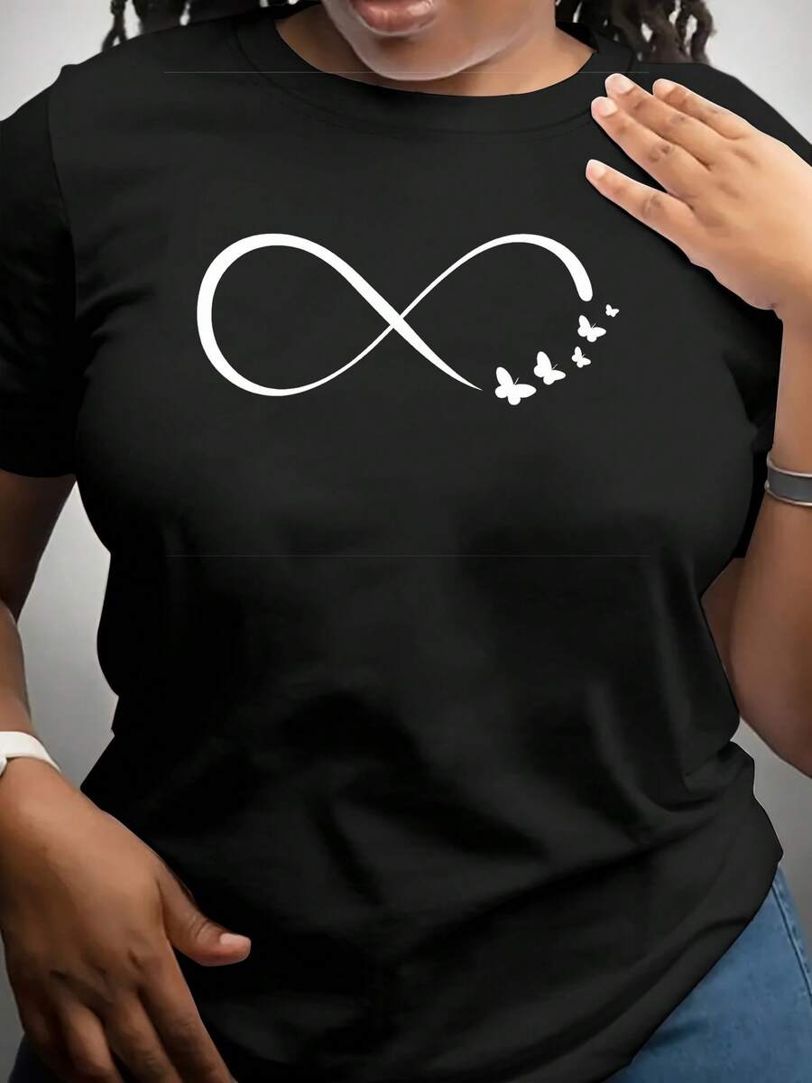 Camiseta de Mujer con Estampado de Mariposa - Blanca, Manga Corta y Cuello Redondo, Ajuste Regular Lavable a Máquina para Primavera Verano Otoño, Moda de Temporada, Diseño Divertido, Tejido Elástico Cómodo
