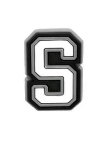 Móc khóa giày cao su mềm hình chữ cái và số, Phụ kiện trang trí tự làm phù hợp cho học sinh trở lại trường, Quà tặng bạn bè, Trang trí hoa giày guốc rỗng, Thường ngày đa năng, Ý tưởng quà tặng phụ kiện giày - Đen và trắng - Xem 38