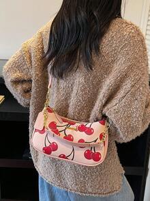 1pc Women's Solid Color PU Shoulder Bag, Versatile Underarm Bag For Work Commute, Adjustable Strap Crossbody Bag