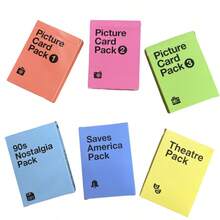 Cartas de Jogos de Natal Contra: Pacote Salva América, Pacote Nostalgia dos Anos 90, Pacote Teatro, Pacote de Cartas de Imagem 1, Pacote de Cartas de Imagem 2, Pacote de Cartas de Imagem 3, Mini Expansão, Material Resistente de Cartão, Jogo Interativo para Diversão e Entretenimento em Noites de Festa