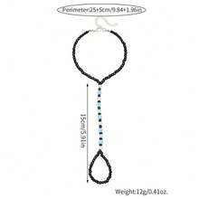 1pc Bohemian Beaded Glow-In-The-Dark Anklet, Suitable For Beach, Vacation, Music Festival Wear