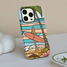 Diseño artístico de una chica surfeando en la playa, película dos en uno. Doble capa superior, duradera, a prueba de caídas. Compatible con: 16, 15, 14, 13, 12, 11, 8, X, XS, XR, Plus, Pro, SE2, SE3. Ideal para cumpleaños y bodas. - Colores mixtos 1 - Ver 5