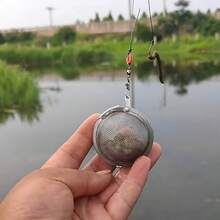 1pc Durable Stainless Steel Bait Cage, Easy Fishing - Great For Holding Bait And Chumming