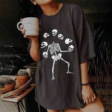 Women's Tops Letter Tee Graphic T-Shirts, Vintage Shirts For Women Cute Graphic Tee Spring Short Sleeve Tops Oversized Tshirts Teen Aesthetic Clothing-For Women, Holiday, Vacation,Daily Casual Fashion And Versatility. -Unisex Loose - Fit Comfortable Vintage Street - Style Cotton T - Shirt Top - 可愛襯衫 #C1 - 查看 2