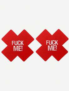 2pcs Disposable Breathable Cross/FM Logo Breast Nipple Covers, For Rave - 彩色 - 查看 9