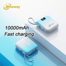 WINSWAY 10000mAh Mini Gradient Color Mobile Power Bank, 22.5W Fast Charging, USB C Input/Output With Intelligent LED Display, Compatible With Phone 17 16 15 14 X, Android,IPad. Essential Gifts For Female Friends - Blue - View 9