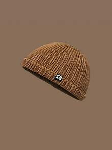 1 Peça Gorro de Pescador Simples, Boné de Malha de Cor Sólida Unissex, Chapéu de Proteção Contra Frio Estiloso, Gorro de Algema para Homens e Mulheres no Outono - Multicolorido - Visão 14