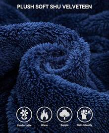 Mens Robe With Hood, Big And Tall Plush Fleece Long Robe For Men Full-Length Bathrobe Cozy And Warm With Pockets