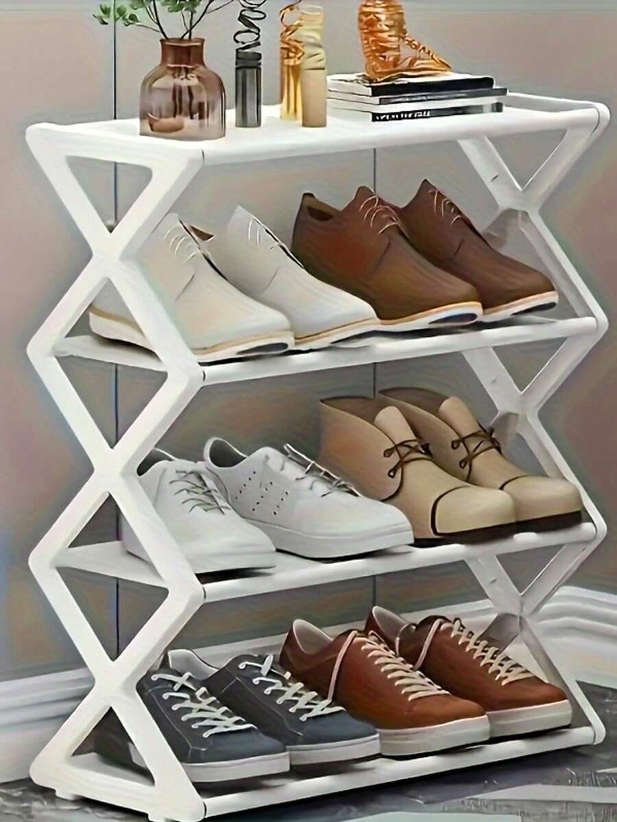 Étagère à chaussures en X à 4 couches, qui économise de l'espace et est facile à assembler, est un choix idéal pour les familles et les cuisines, rangement d'étagère à chaussures, étagère à chaussures moderne, organisateur de rangement d'étagère à chaussures, étagère à chaussures pour le salon et décoration de la maison. Décorations d'Halloween
