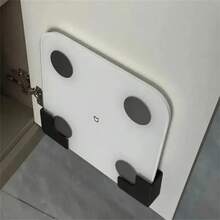 Estantería de pared para báscula de peso - Instalación adhesiva sin costuras, diseño de plástico duradero y ahorro de espacio, adecuado para baño y gimnasio en casa, compatible con báscula de grasa corporal y equipo de fitness, estantería de almacenamiento para baño, apariencia elegante, instalación, caja de almacenamiento - Multicolor - Ver 4