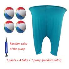6 件套新款奶奶裤庭院游戏，1 条游戏裤 + 4 个球 + 1 个气泵（颜色随机）