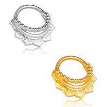 1pc Elegant Nose Rings Stainless Steel Round Thorns Nose Rings Cartilage Hoop Earrings Segment Septum Clickers Piercing Men Women Jewelry