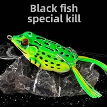 Przynęta Bionic Lure Frog Bait z podwójnymi haczykami i zadziorami, odpowiednia do łowienia w stawach - Wzór żółto-biały - Zobacz 2