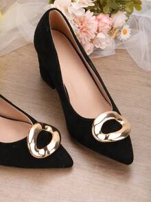 2件装可拆卸DIY鞋饰，金色方形装饰扣，适用于高跟鞋，时尚优雅的鞋夹，适用于女士高跟鞋、鞋子、凉鞋、浅口鞋、婚鞋、休闲鞋、办公鞋 - 金色 - 查看 4