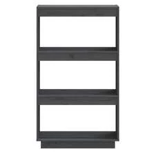 Libreria/divisorio per ambienti Larryhot Grigio 60x35x103 cm Pino massiccio, robusto e durevole, facile da montare, stile decorativo, adatto per riporre soprammobili, statuette, libri, piccoli oggetti, ecc. - Grigio - Visualizzare 6