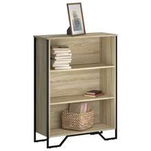 Libreria Larryhot in rovere Sonoma 80x31x106 cm Legno ingegnerizzato, resistente e durevole, facile da montare, stile decorativo, adattA, Per riporre soprammobili, statuette, libri, piccoli oggetti, ecc. - Castano - Visualizzare 1