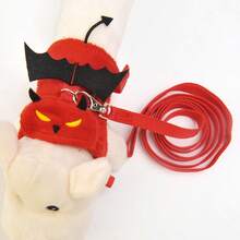 Ferret Harness Leash, Adjustable Demon Style Pet Ferret/Meerkat Vest Harness For Walking, Halloween Costume