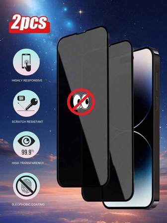 2 Confezioni, Protezione Schermo in Seta con Bordo Nero, Antiurto, Antistrappo, Antiriflesso, Trasparente, Compatibile con 15/15 Pro e Protezione Schermo Privacy, Compatibile con 17 16 PRO MAX/16/16 PRO/16 PLUS/14 PRO MAX/14/14 PRO/14 PLUS/13 PRO MAX/13/13 PRO/12/12 PRO MAX/11/XR/XS/XS MAX/7/8PLUS, Bordi 2.5D Copertura Totale Privacy Vetro Temperato 9H, Compatibile con Dynamic Island