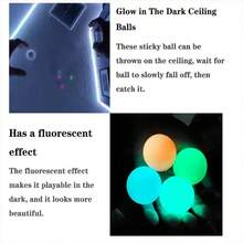 1/3/5pcs Glow In The Dark Ceiling Balls , Ball Glowing Ball Sticky Wall Balls Bulk Sticky Glow Balls For Birthday And Graduation Gifts - Multicolor - View 5