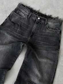 Pantalones vaqueros para niños para uso diario, simples y de moda con elementos deshilachados, elementos rasgados, estilos hip-hop y rap, adecuados para todas las estaciones y el verano, pantalones para hombres