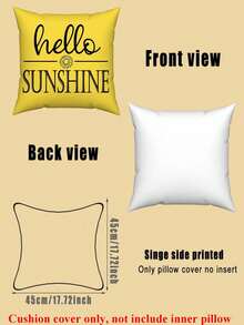 4入組/個向日葵和汽車印花的方形枕套,不帶枕芯,春夏鄉村風格的客廳臥室和汽車裝飾靠墊套