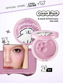 Little Ondine Cream Blush 01, Natural Dewy Makeup Effect, Easy To Blend, Non-Cakey, Hydrating & Plump Texture, Long-Lasting, Multi-Purpose: Can Be Used On Cheeks, Lips, Eyes, Collaboration Edition, Exquisite Packaging, Perfect Gift Choice - 01 Peachy Pink - View 2