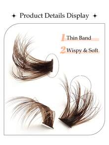Rikuaild 10 Rows 160 PCS D Curl Brown Eyelashes Extension 100D 9-16mm Mixed Length Thick&Fluffy&Natural Look For Self Use At Home Or On-The-Go Daily Life&Dating&Travel Reusable Brown Individual Lashes Makeup - D - Xem 4
