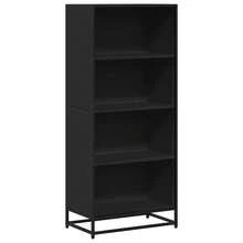 Libreria Larryhot nera 60x35x139 cm in legno ingegnerizzato, resistente e durevole, facile da montare, stile decorativo, adattA, Per riporre soprammobili, statuette, libri, piccoli oggetti, ecc. - nero - Visualizzare 2