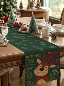 1 pièce Chemin de table renne de Noël, Chemin de table décoratif de Noël, Chemin de table aspect lin de Noël, Chemin de table, Chemin de table, 1 pièce Chemin de table, 4 pièces Sets de table, 1 pièce Housse de coussin, 3 produits disponibles, Décoration saisonnière d'intérieur et d'extérieur pour l'hiver, Décoration de Noël pour la maison, Décoration de chambre de Noël, Décorations de fête de Noël