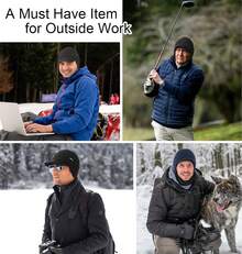 Gorro de invierno con ala y orejeras, gorro de punto forrado de forro polar cálido para exteriores, gorros de calcetín para hombres y mujeres - Negro - Ver 11
