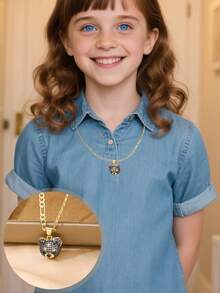 1 Exquisite And Elegant Shiny Blue Cute Little Bear & Silver And Black Cute Little Bear Copper Pendant Copper Inlaid Zirconia Necklace, Suitable For Giving To Girls/Boys/Family/Friends/Versatile/Light Luxury/Party/Banquet/Festival/Christmas/Thanksgiving/Halloween/Gift