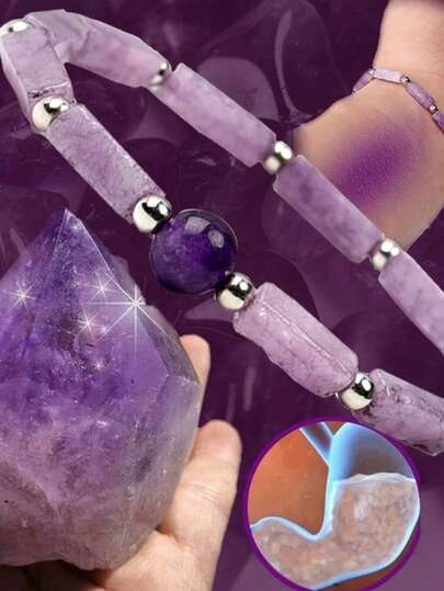 Natural Stone Energy Bead Crystal Weight Loss Bracelet - Helps With Weight Loss, Fatigue Relief And Recovery - Waterproof Yoga Bracelet For Women