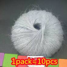 10 Stücke Mohair-Garn, weich & flauschig, geeignet für DIY-Stricken, Häkeln von Pullover, Schal, Strickjacke, Mütze