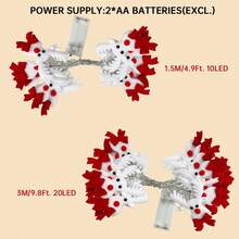 1 Pack 10/20LED Christmas Fabrics Elk String Lights Battery Powered Fairy Hanging Decorative Lamp Used For Bedroom Home Happy Christmas Party Garden Yard Xmas Tree Balcony Fence Fireplace Table Decoration