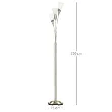Modern 3-Light Upright Floor Lamp For Living Room - Stylish Standing Lamp With Durable Steel Base For Bedroom - Bulb Not Included - Sleek Silver Design - Silver - View 5