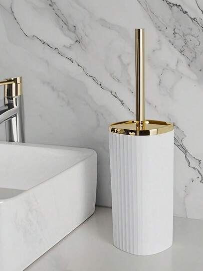 A Electroplated Long Handle Toilet Brush With No Dead Corners For Household Use, Toilet Washing, Squatting Pit Cleaning, And Toilet Set