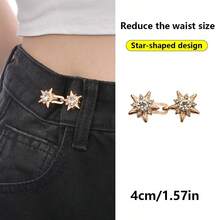 Zestaw 1/4 klipsów w kształcie gwiazdek, odpinany pasek w talii bez szycia, regulowany pasek, odpowiedni na zakupy i wyjścia, idealny do luźnych spodni i spódnic, dodatek do luźnych spodni