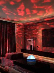 USB Powered Dynamic Water Wave Projector Lamp With Remote Control - Vibrant RGB LED Night Projection For Home Decor, Room Decoration, Halloween, Entertainment & Romantic Ambiance, & Durable ABS Plastic Body With Water Wave Lighting Effect