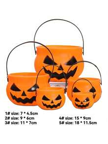 1pc-6pcs Halloween Witch Pumpkin Lantern, Black Flame Candy Bucket, Ghost Bucket, Pumpkin Bucket, Performance Decoration Props