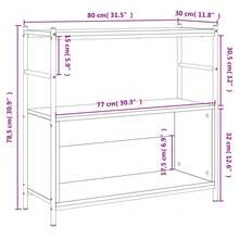 Libreria Larryhot nera 80x30x78,5 cm in legno ingegnerizzato e ferro, robusta e durevole, facile da montare, stile decorativo, adattA, Per riporre soprammobili, statuette, libri, piccoli oggetti, ecc. - nero - Visualizzare 9