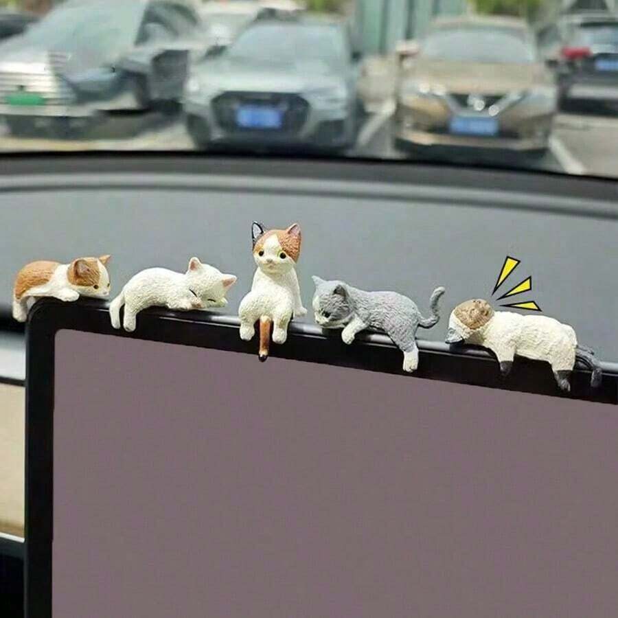1pc Cute Miniature Cat Decoration Ornament Gifts Birthday Graduation - 彩色 - 查看 1