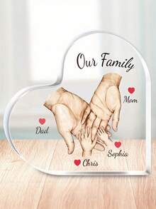 1pc Personalized Acrylic Family Member Hand Ornaments - Custom 3-6 Names Keepsakes, Desk Decorative Sign For Living Room, Bedroom And Office - Gift For Mom & Dad - Ideal Gift For Family On Mother'S Day, Father'S Day, Birthdays And Anniversary,Christmas Gifts, New Year Gifts.