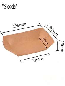 50/30 Small-Sized Paper Food Plate (Thickened Version) Disposable Food Boat Plate. It Is Very Suitable As A Serving Plate For Snacks (Such As Rice Cakes) During The Back-To-School Season. It Has Excellent Water Resistance And Oil Resistance. - Brown - View 7