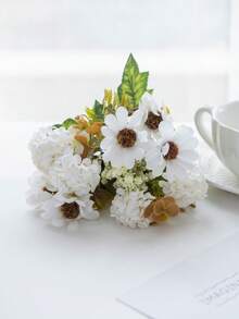 1/3/80PCS Artificial Hydrangea Flowers Silk Peony Bouquets Fake Roses For Spring Wedding Vase For Home, Dining Room, Bedroom,Kitchen,Room Decorations, Festival Birthday Party Accessories, Outdoor Garden Decorations, Flower Bouquet, Table Decoration, Fake Plant, Bedroom Decorroom Decor Bedroom, Winter Home Decoration - White - View 8